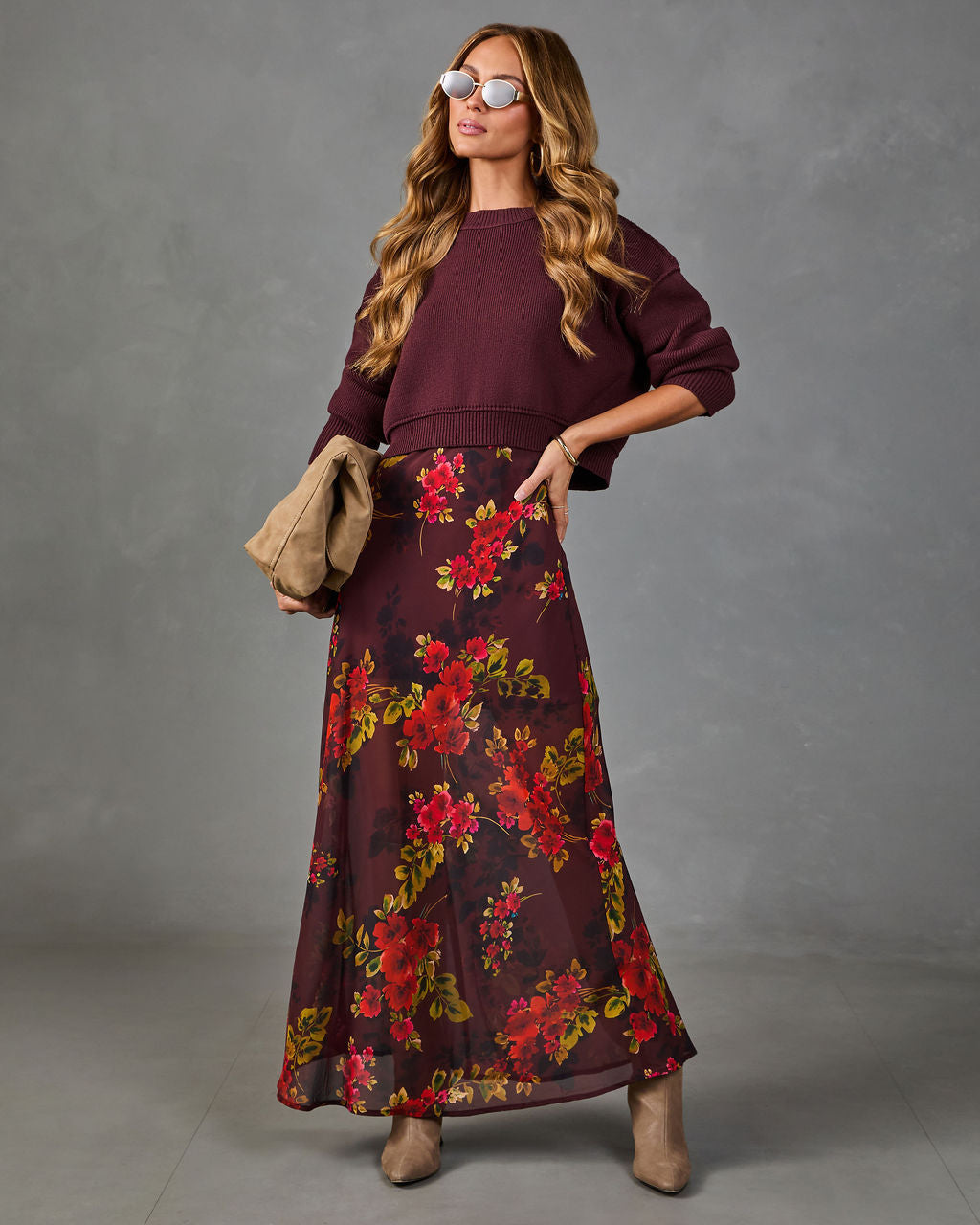 Harvest Garden Floral Maxi Skirt