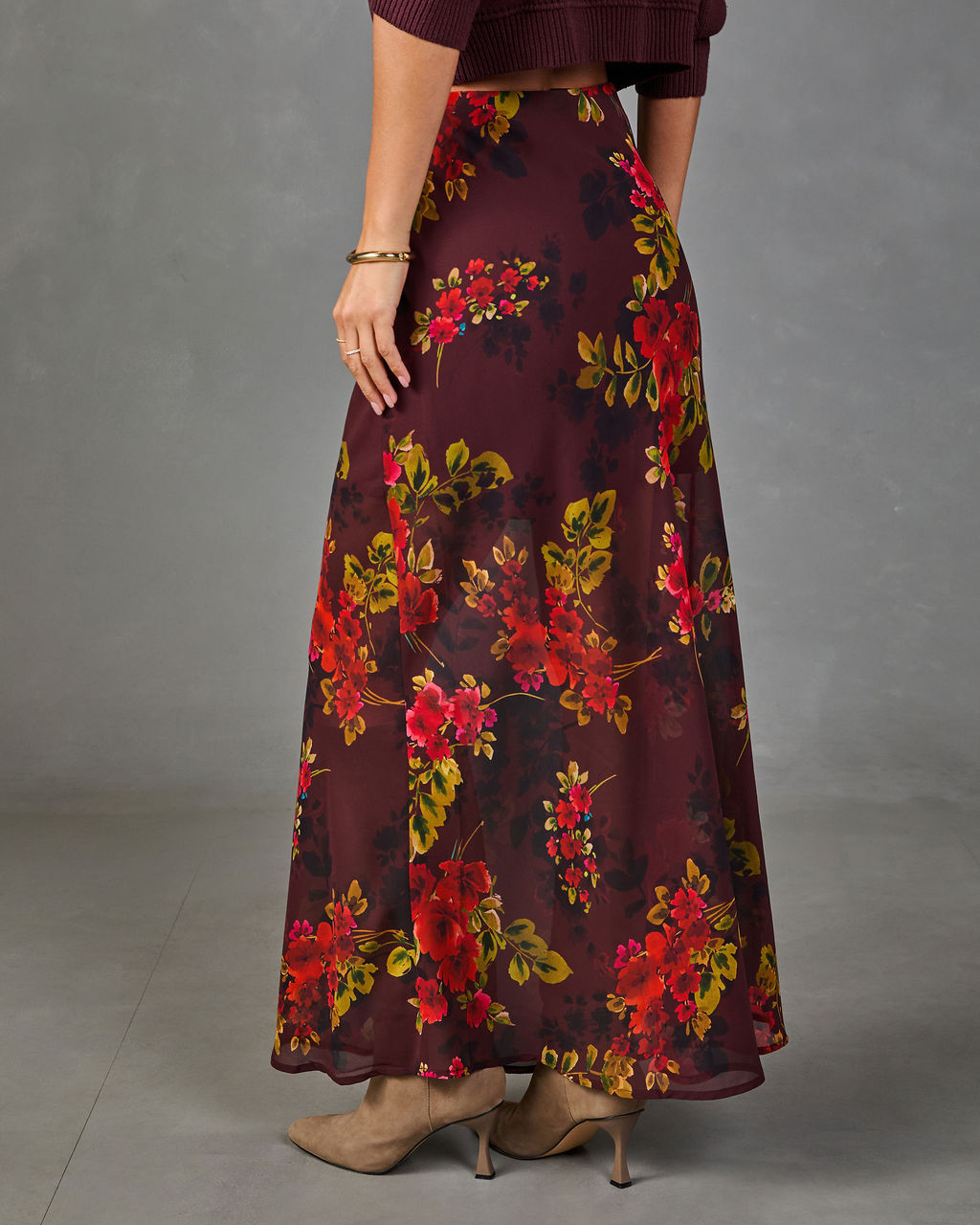 Harvest Garden Floral Maxi Skirt