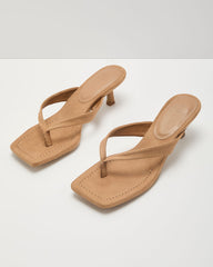 Parmah Faux Suede Thong Heeled Sandals