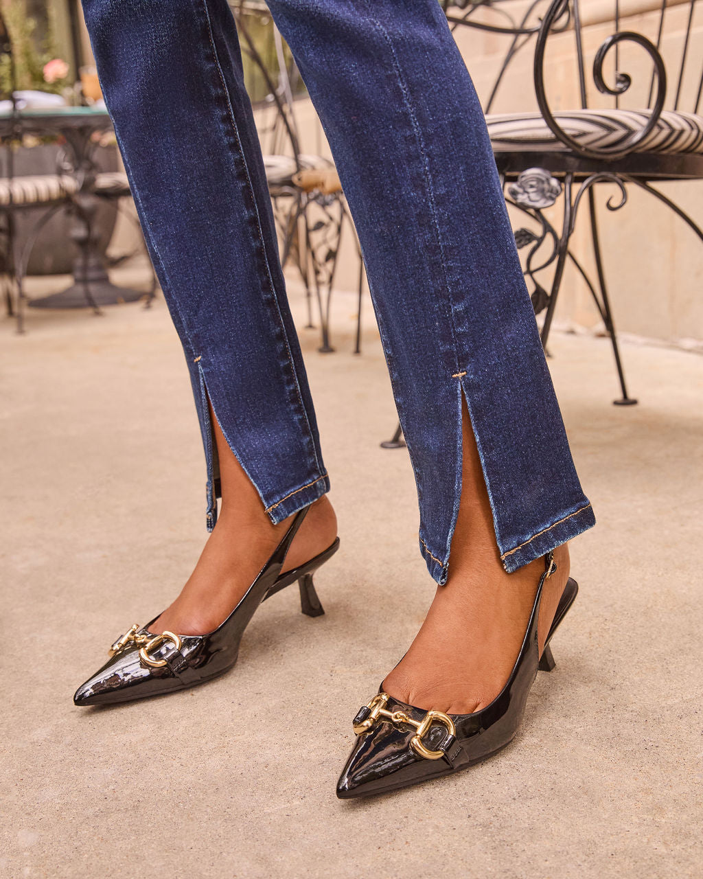 Jennings Super Stretch High Rise Slim Leg Split Hem Jeans
