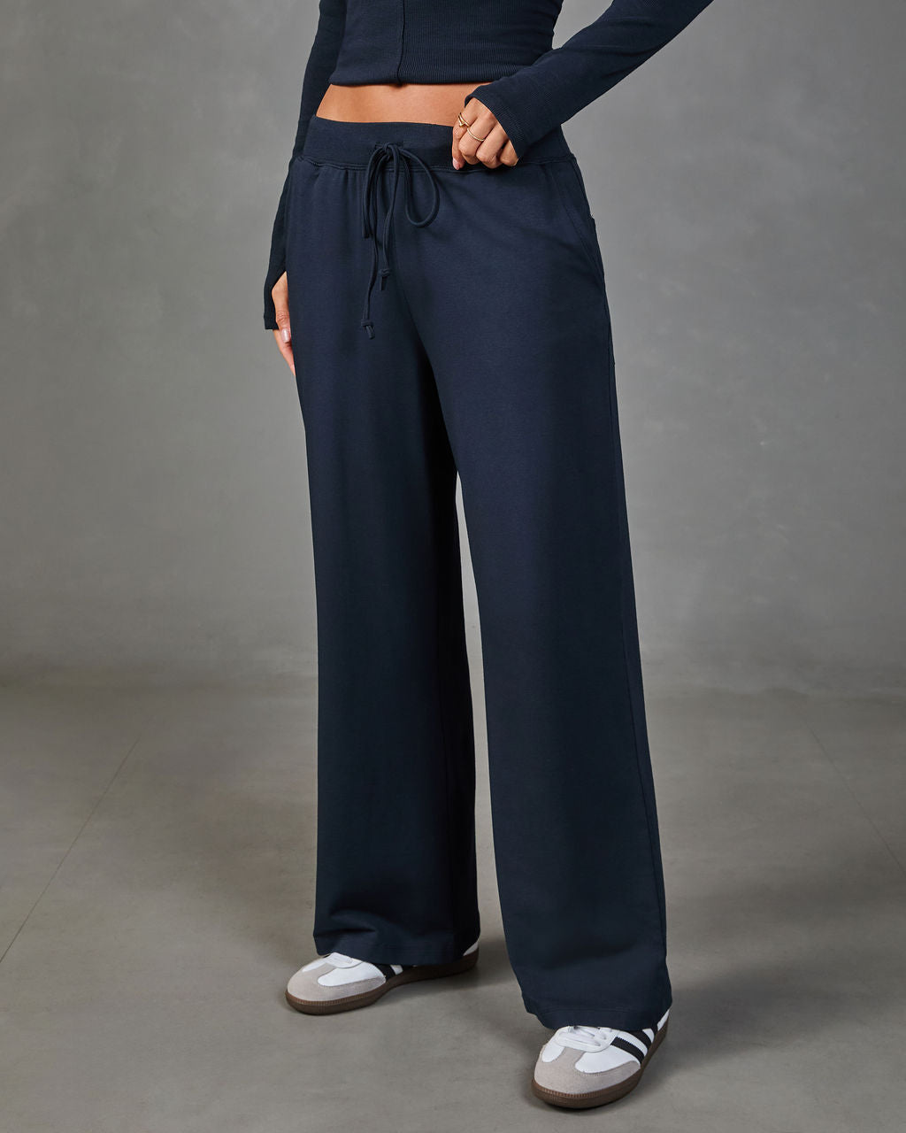 Luxe Routine Fleece Drawstring Wide Leg Sweatpants