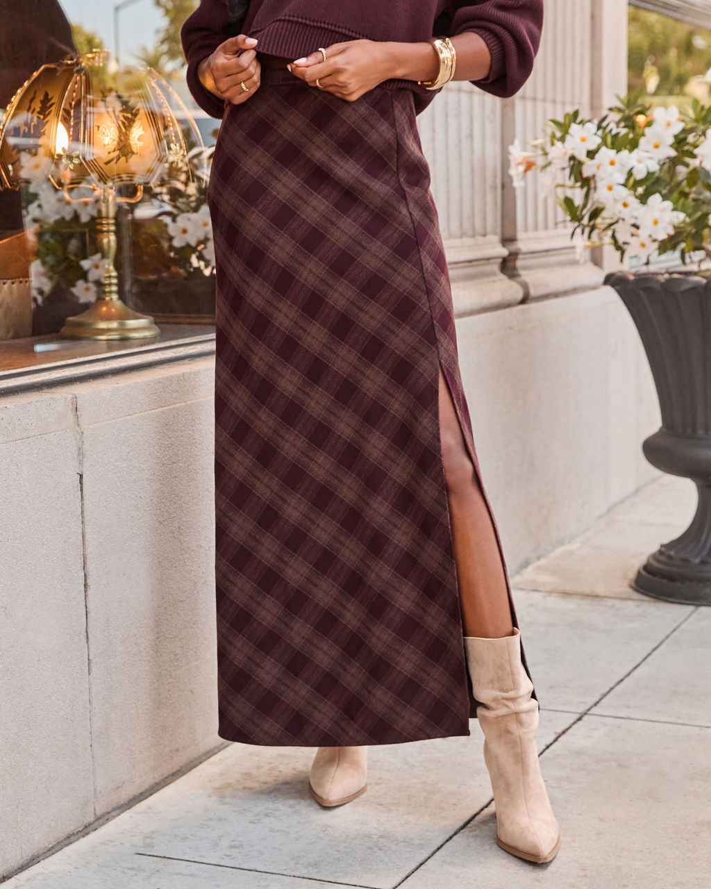 Mae Lynn Plaid Maxi Skirt