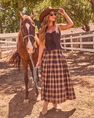Adela Cotton Plaid Maxi Skirt