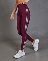 Motion Theory Contrast Stripe Drawstring Leggings