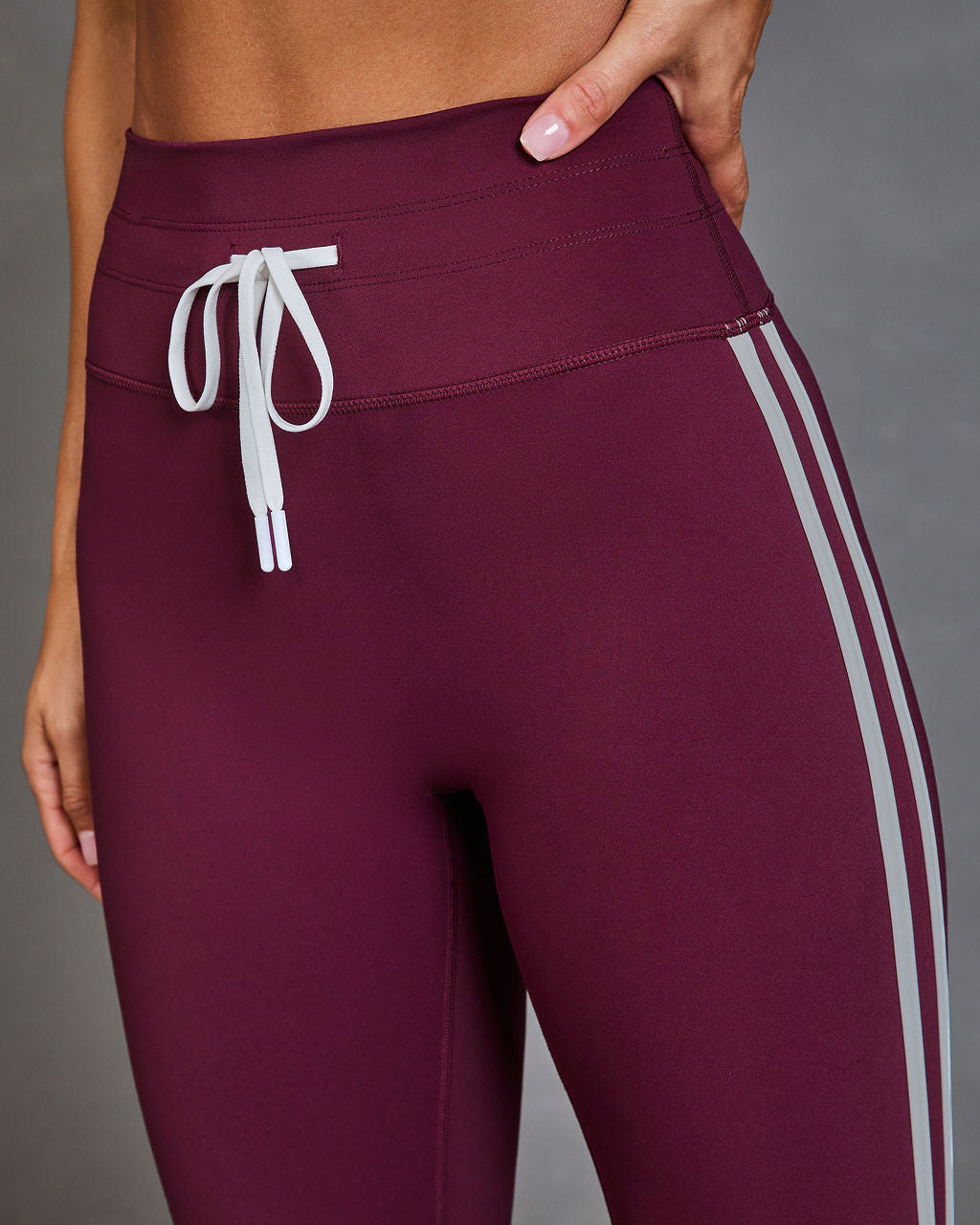 Motion Theory Contrast Stripe Drawstring Leggings