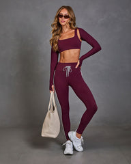 Motion Theory Contrast Stripe Drawstring Leggings