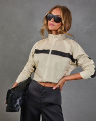 Neva Muse Contrast Trim Canvas Moto Jacket