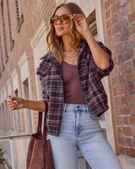 Diane Plaid Funnel Neck Bomber Jacket