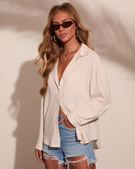Villa Days Linen Blend Button Down Top