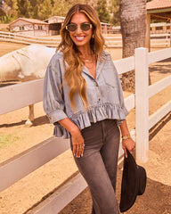 Street Muse Denim Peplum Top