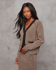 Business Only Contrast Trim Knit Cardigan