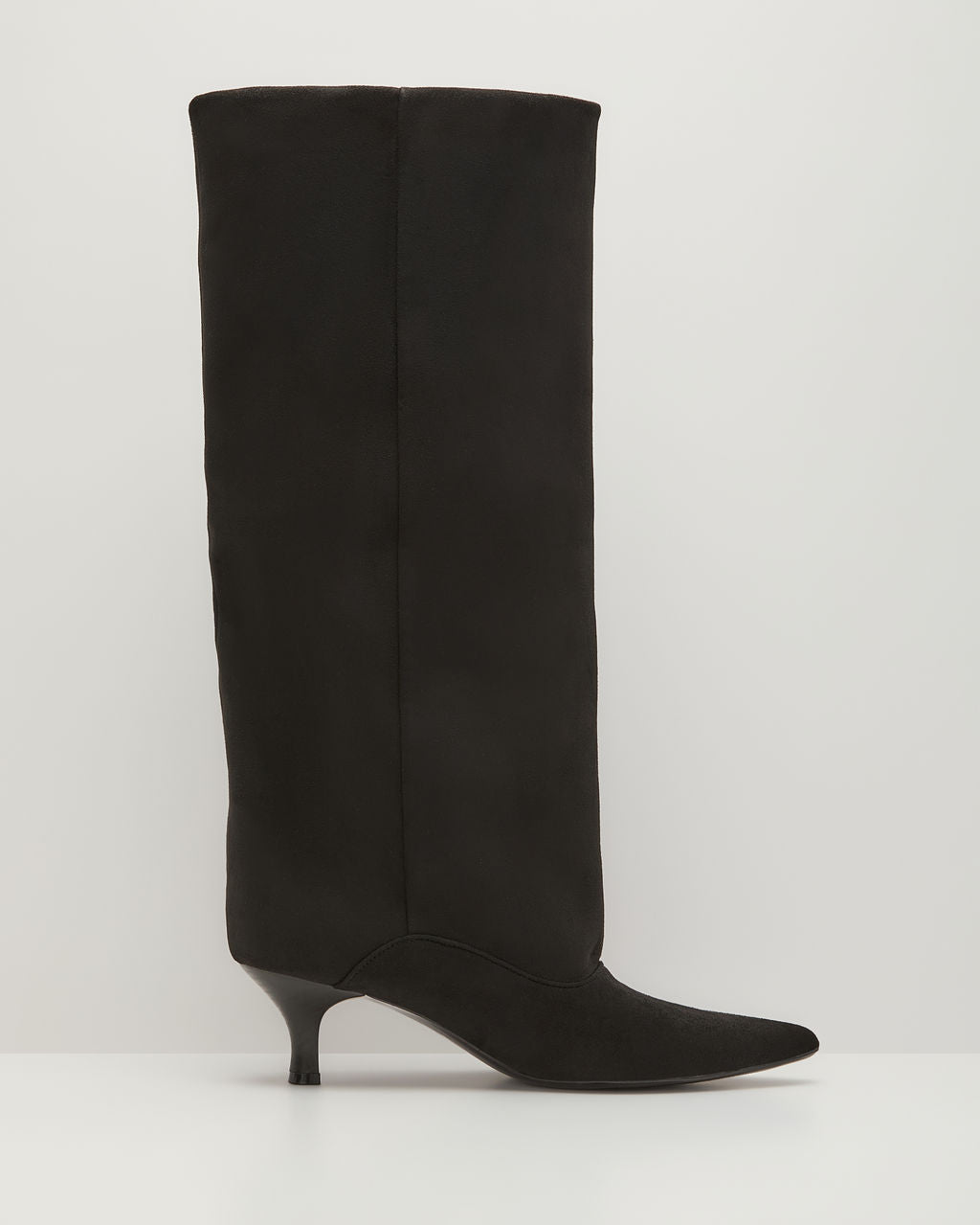 Muse Faux Suede Wide Leg Kitten Heel Boots