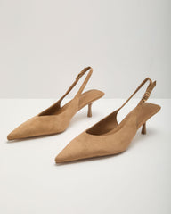 Penelope Faux Suede Slingback Heels