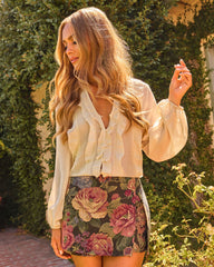 Peony Season Floral Tapestry Mini Skort