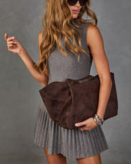 Market Meet Faux Suede Tote Bag