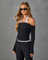 Side Glance Contrast Layered Top
