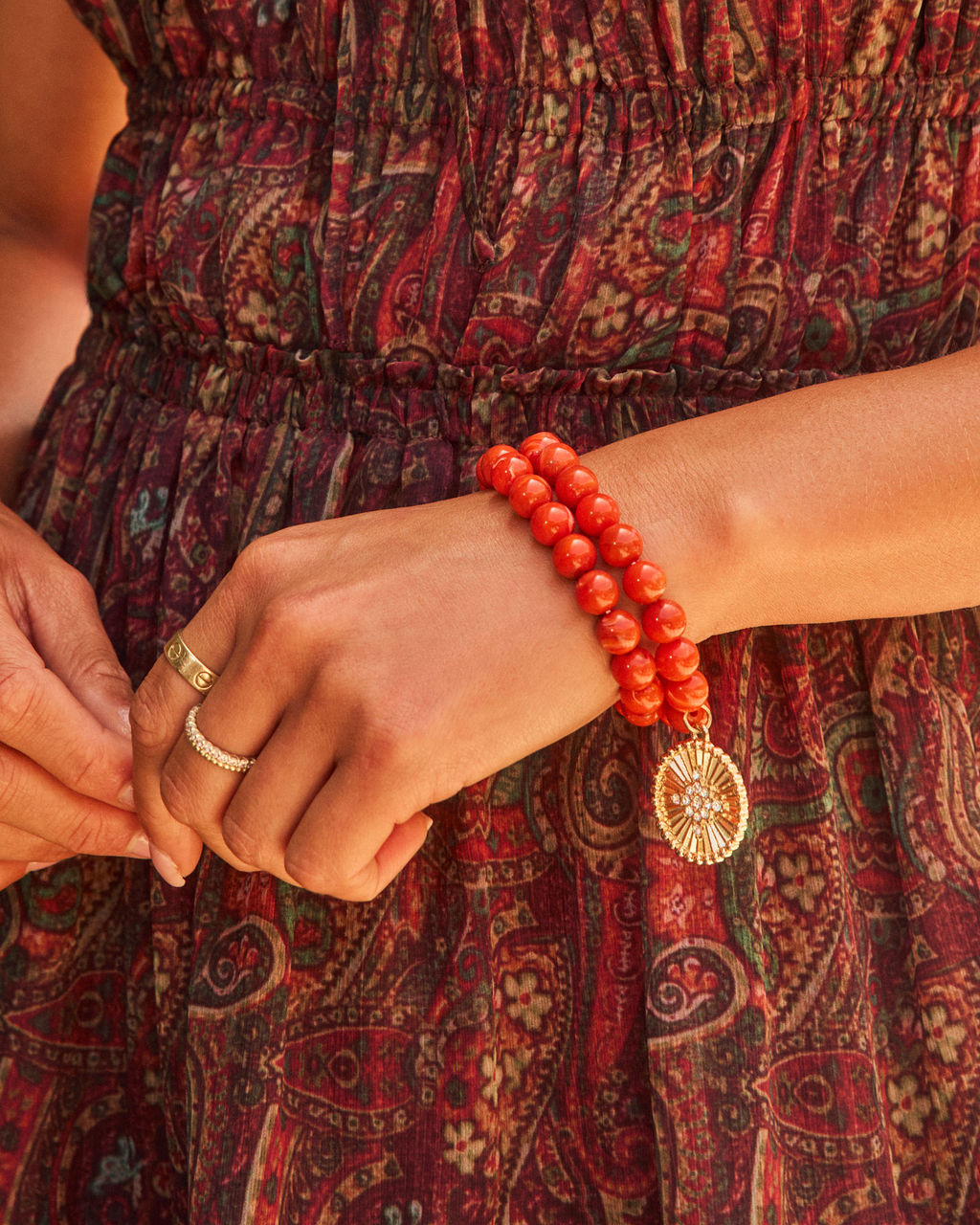 Sea Haze Beaded Charm Bracelet