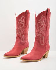 Brooklin Faux Suede Western Boots