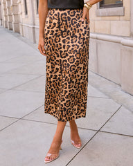 Danni Satin Animal Print Maxi Skirt
