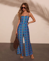 City Garden Striped Floral Jumpsuit