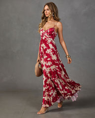 Soraya Printed And Pleated Maxi Dress
