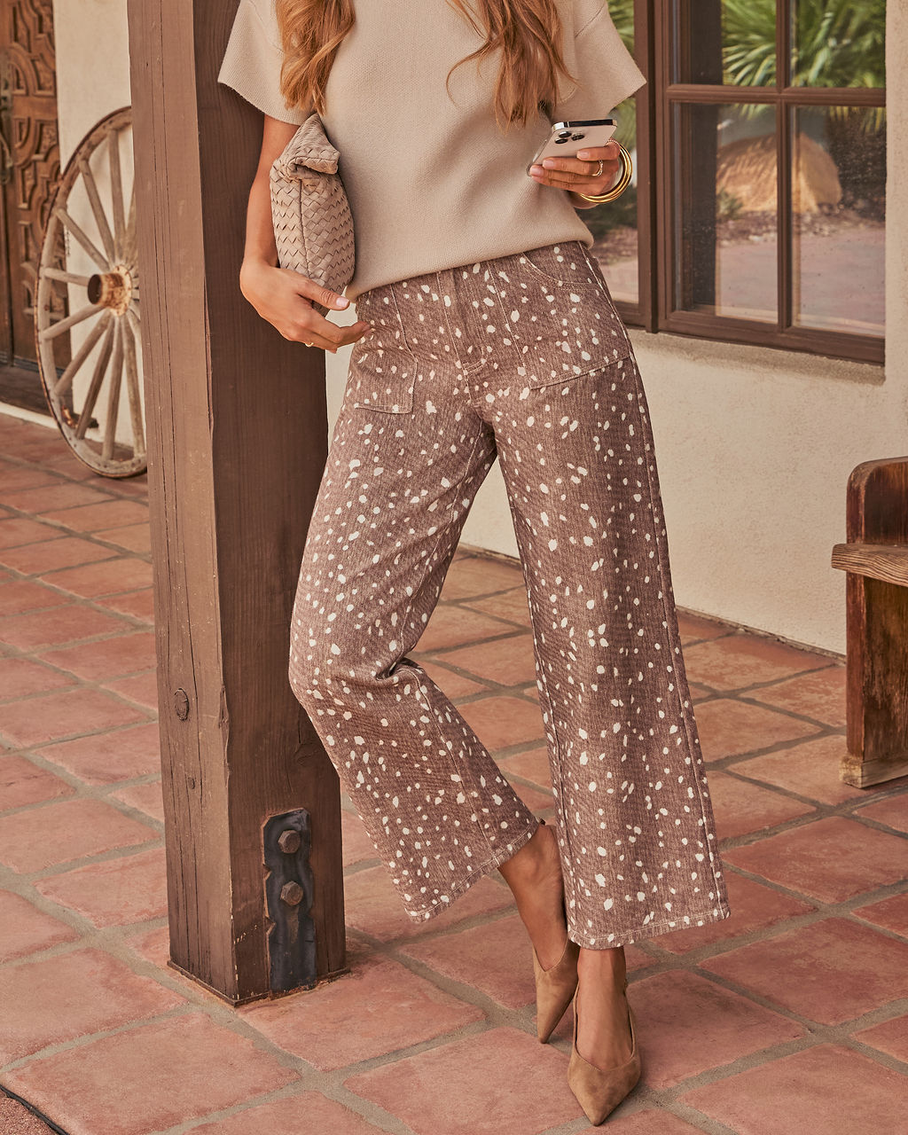 Moment In Time Doe Print Pants