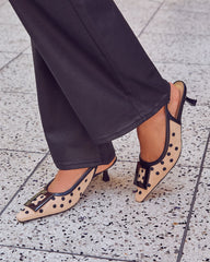 Paris Calling Polka Dot Slingback Kitten Heel