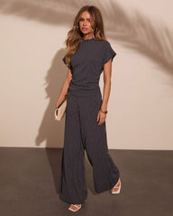 Quiet Chaos Striped Linen Blend Jumpsuit