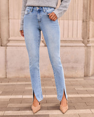 Jennings Super Stretch High Rise Slim Leg Split Hem Jeans