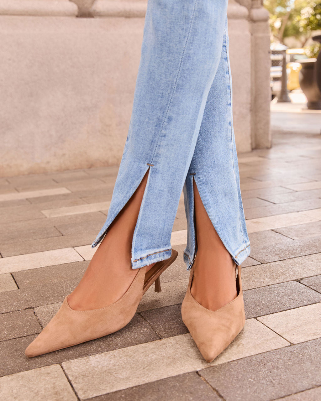 Jennings Super Stretch High Rise Slim Leg Split Hem Jeans