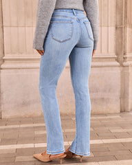 Jennings Super Stretch High Rise Slim Leg Split Hem Jeans