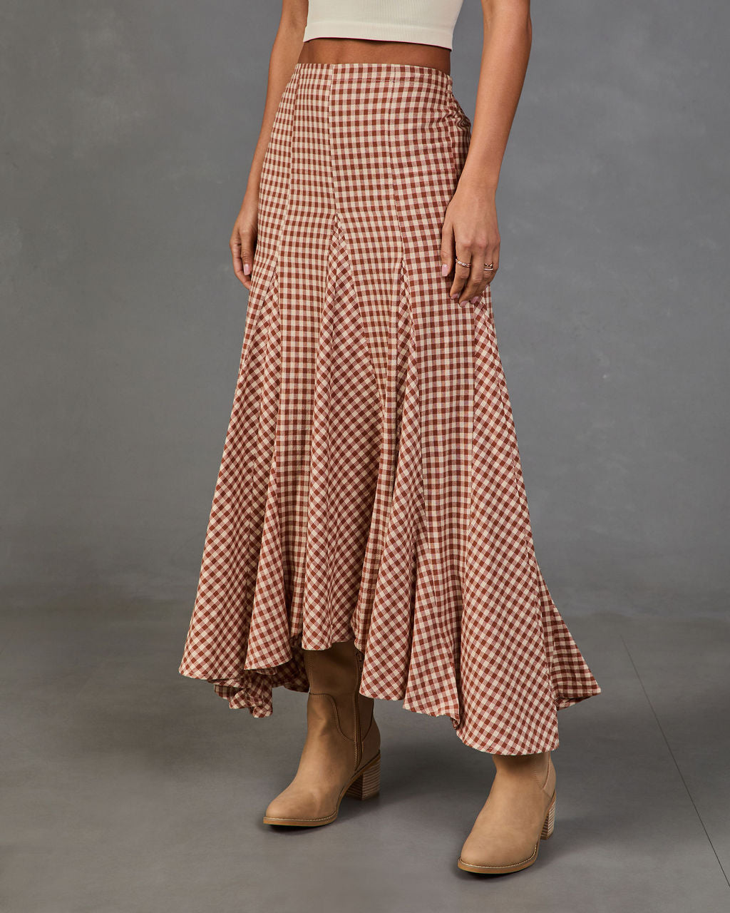 Regina Cotton Plaid Maxi Skirt