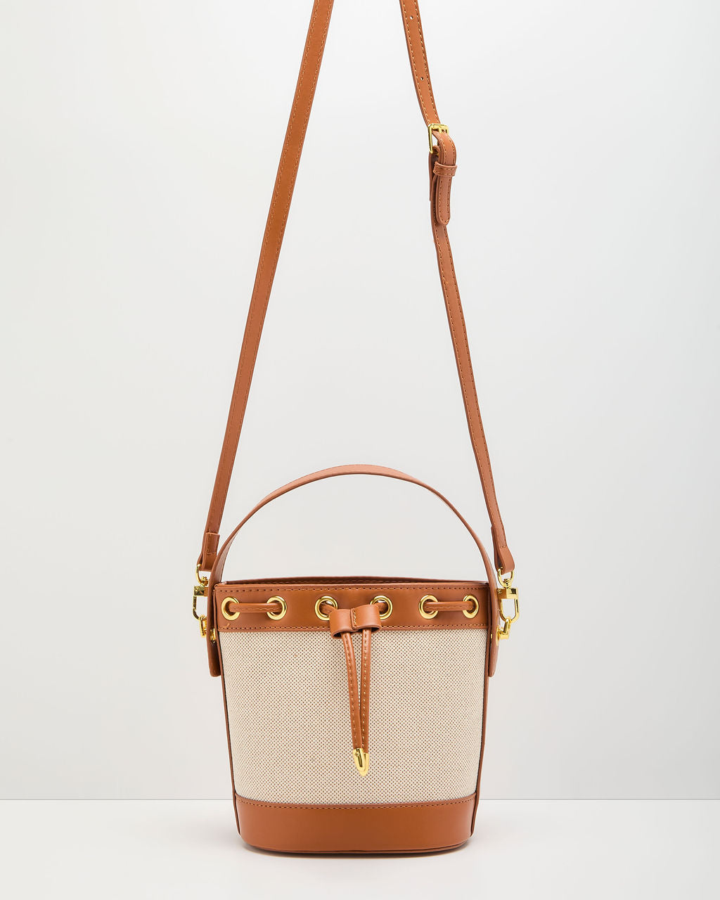 Shoreline Stroll Canvas Vegan Leather Bucket Bag