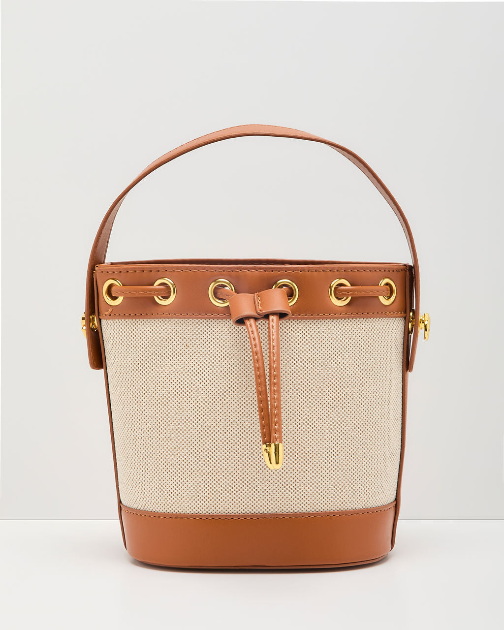 Shoreline Stroll Canvas Vegan Leather Bucket Bag