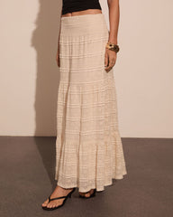 Romantic Nomad Ruffle Lace Maxi Skirt