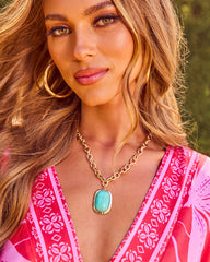 Gilded Glow Turquoise Stone Necklace