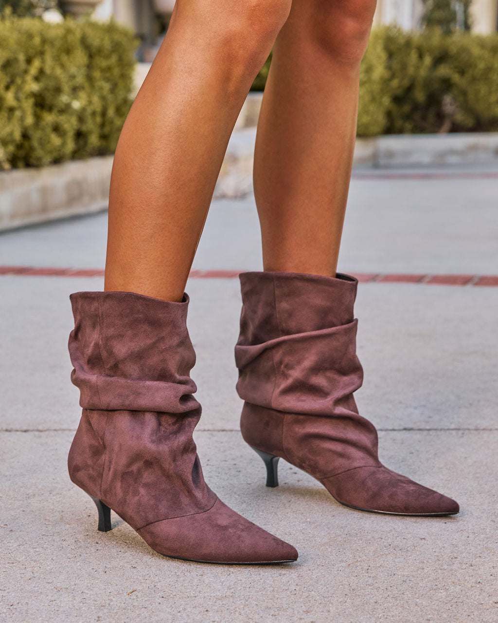 Kiarah Scrunch Faux Suede Booties