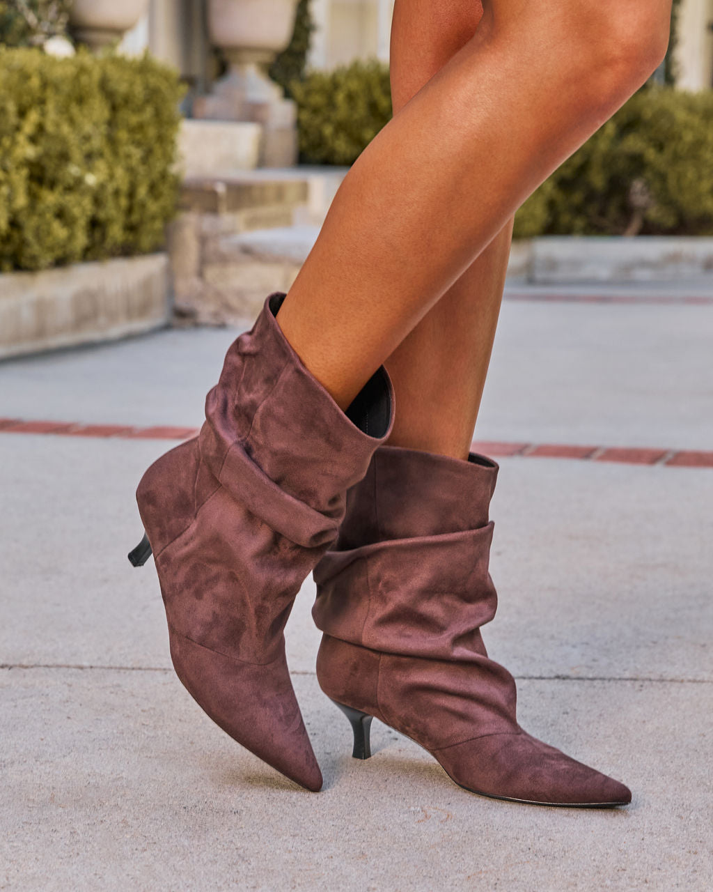 Kiarah Scrunch Faux Suede Booties