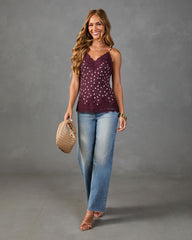 Just Lovely Polka Dot Lace Trim Cami