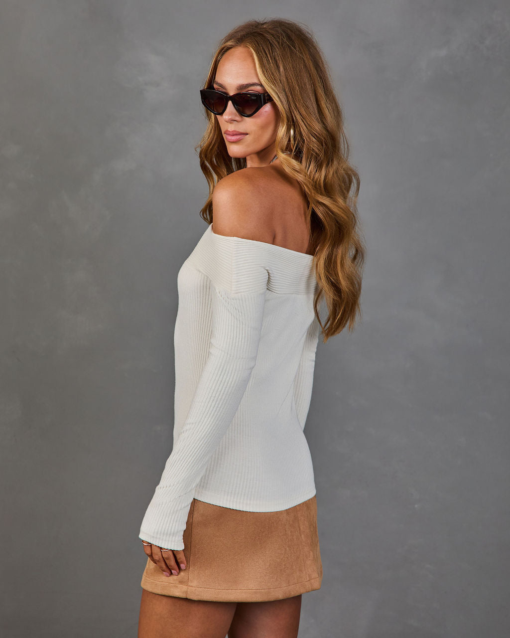 Chic Darling Knit Off the Shoulder Top