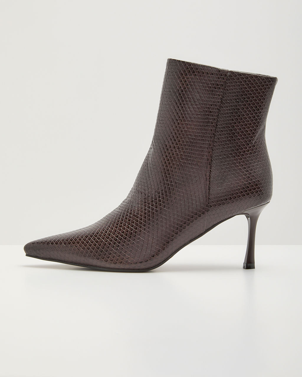 Verna Faux Leather Snake Embossed Booties