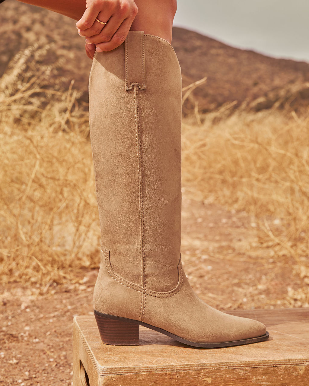 Allie Faux Suede Western Boots