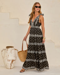 Manda Fit And Flare Paisley Maxi Dress