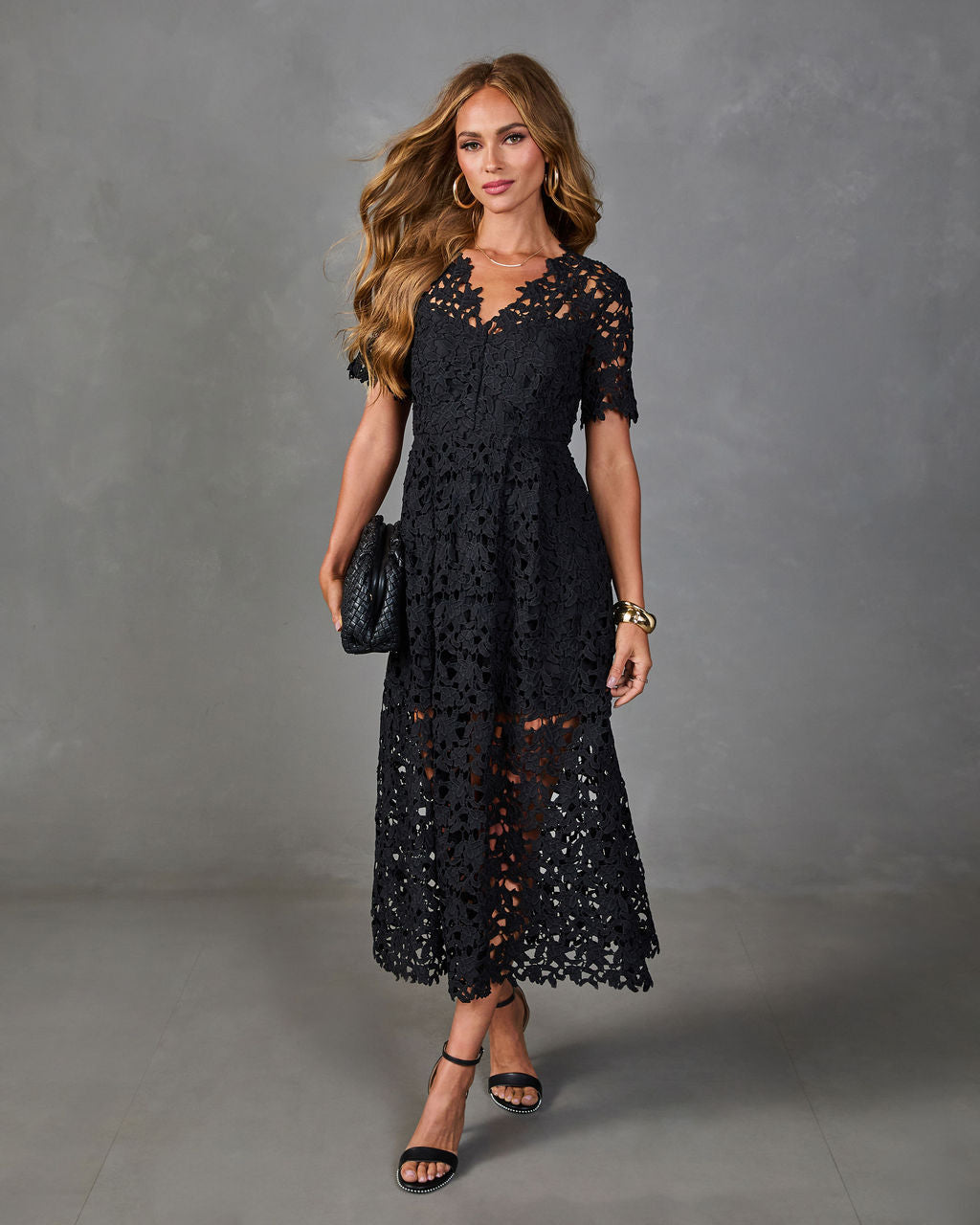 Garcelle Floral Lace Midi Dress