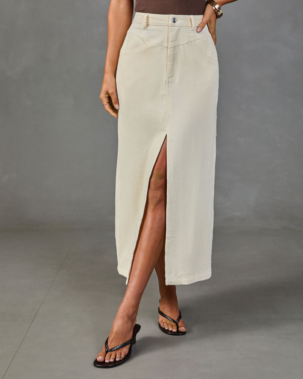 Quiet Current Cotton Corduroy Maxi Skirt