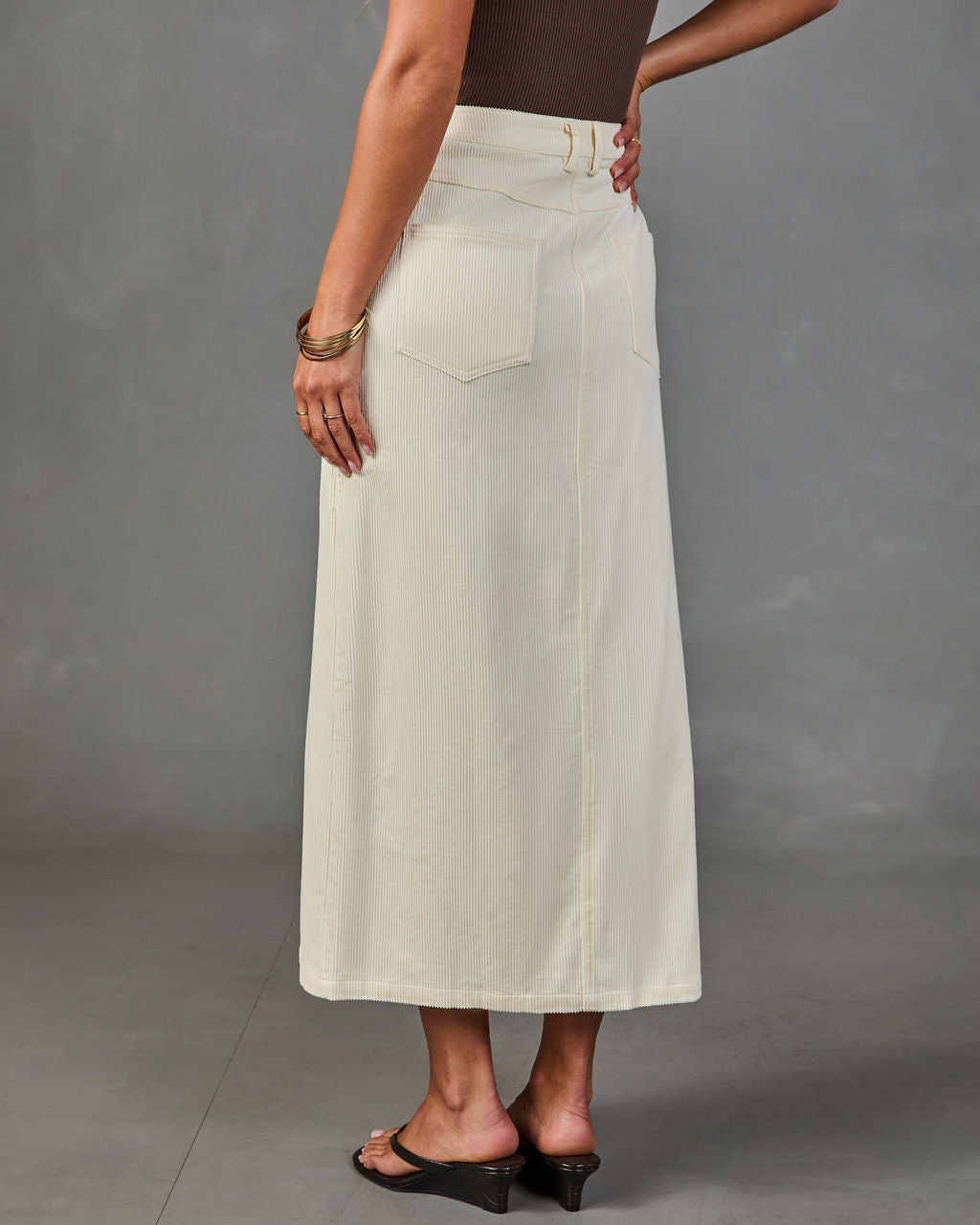 Quiet Current Cotton Corduroy Maxi Skirt
