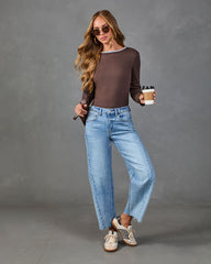 Living Life Ribbed Contrast Trim Top