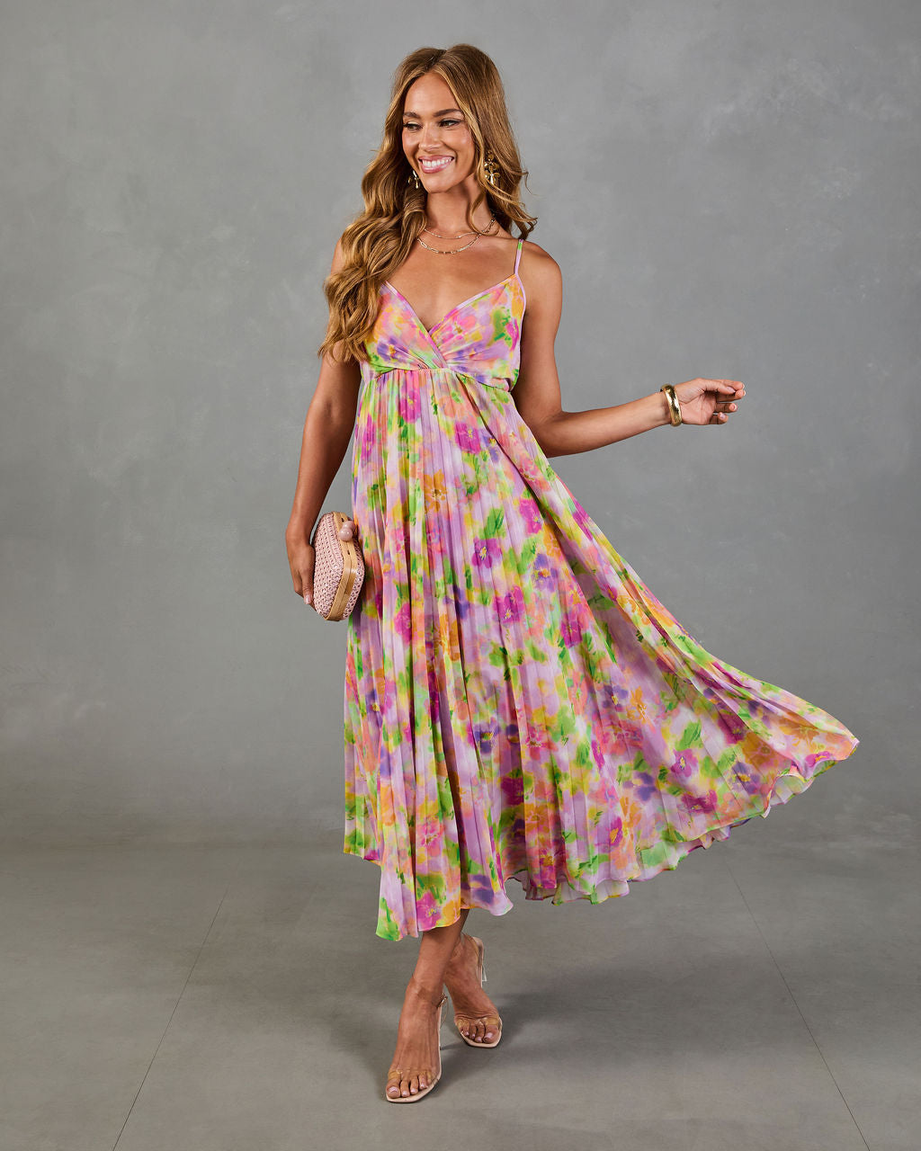 Garden Hush Floral Watercolor Maxi Dress