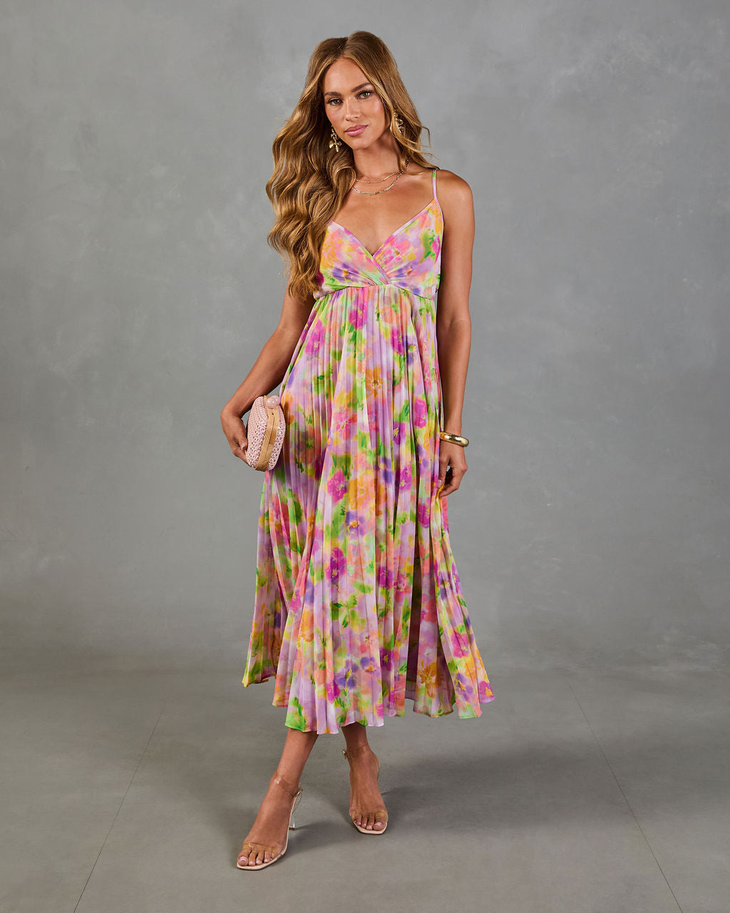 Garden Hush Floral Watercolor Maxi Dress