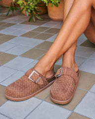 Jarel Woven Faux Suede Clog Mules
